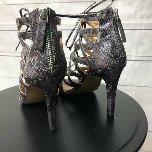NWOT Nine West lace up snake skin heels SZ8 - Picture 5 of 7